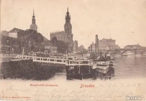 Dresden Dampfschiff-Landeplatz gel.1899