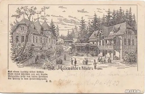 Pillnitz Meixmühle - nach einem Kupferstich ca 1906