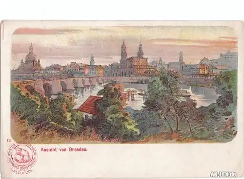 Dresden Künstler AK - Panorama