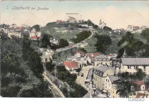 Dresden Loschwitz Panorama mit Schwebebahn