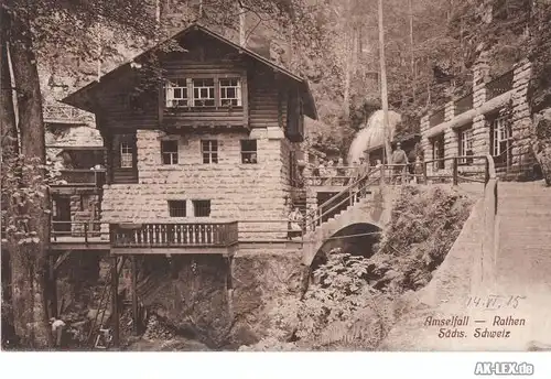 Rathewalde Amselfall Rathen mit Restaurant ca 1914