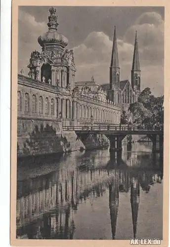 Ansichtskarte Innere Altstadt-Dresden Zwinger und Sophienkirche 1943