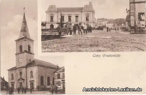 Cirey-sur-Vezouze 2 Bild AK Kirche und Marktplatz "Weltk