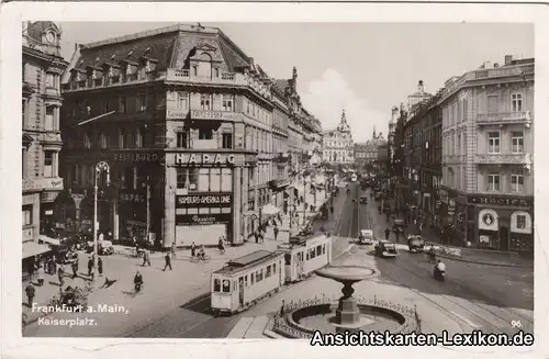 Frankfurt am Main Kaiserplatz mit Straßenbahn  - Foto AK