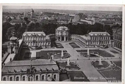Ansichtskarte Innere Altstadt-Dresden Zwinger - Totalansicht 1942