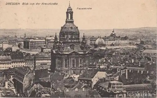 Dresden Blick von der Kreuzkirche zur Frauenkirche