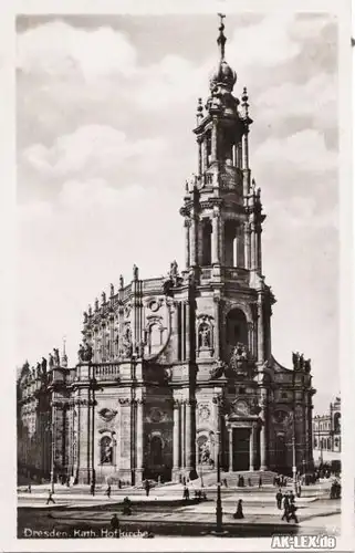Foto Ansichtskarte Dresden  katholische Hofkirche 1939