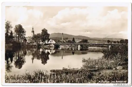 Nittenau Panorama - Foto Ansichtskarte gel. 1954