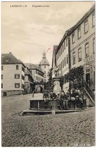 Ansichtskarte Laubach (Hessen) Engelsbrunnen gel1916