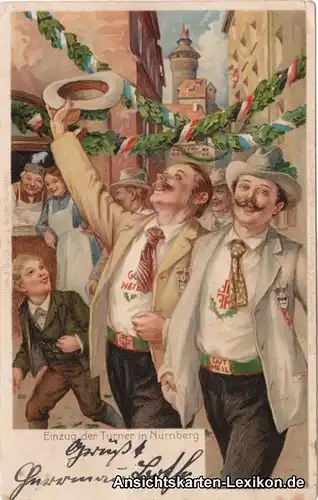 Nürnberg Deutsches Turnfest 1903 - Einzug der Turner