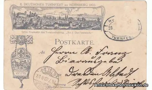 Nürnberg Deutsches Turnfest 1903 - Einzug der Turner