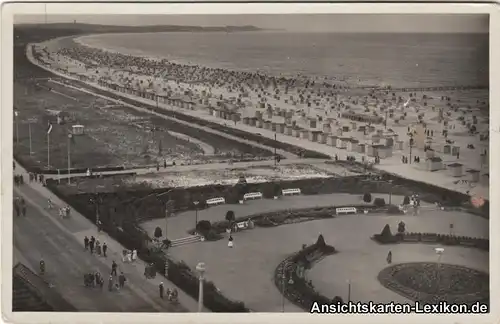 Swinemünde Strand und Parkanlage - Foto AK