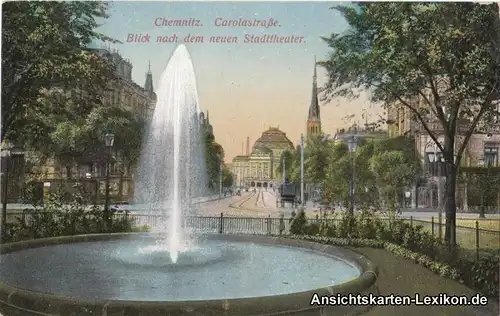 Chemnitz Carolastraße - Blick nach dem Theater