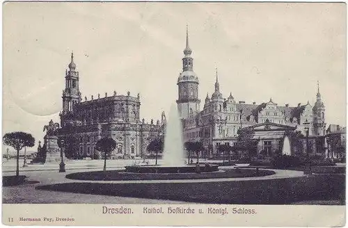 Ansichtskarte Dresden - katholische Hofkirche und königl