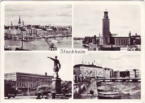 Stockholm Stadtteilansichten-Foto AK