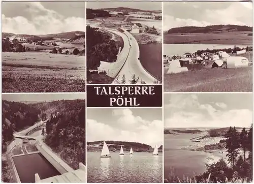 Ruppertsgrün (bei Plauen)-Pöhl Talsperre, Ablauf, Staumauer, Zeltplatz 1966