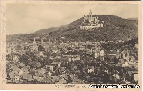 Ansichtskarte Wernigerode Panorama 1914