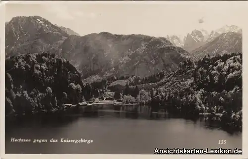 Ansichtskarte Kufstein Hechtsee gegen das Kaisergebirge 1938