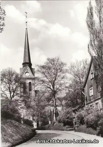 Bad Elster Blick zur Kirche Foto Ansichtskarte Vogtland 1984