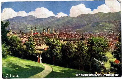 Zittau Künstler AK - Panorama