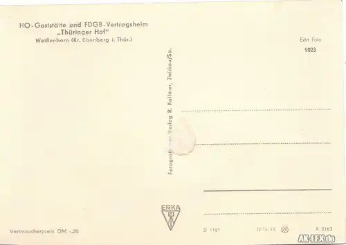 Weißenborn (Holzland) HO-Gaststätte und FDGB - Vertragsh