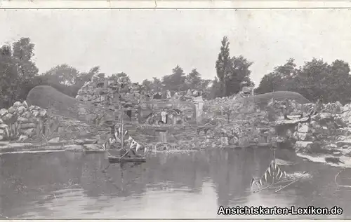 Dresden Zoologischer Garten Dresden - Felsenpanorama mit Zentralkäfig 1913