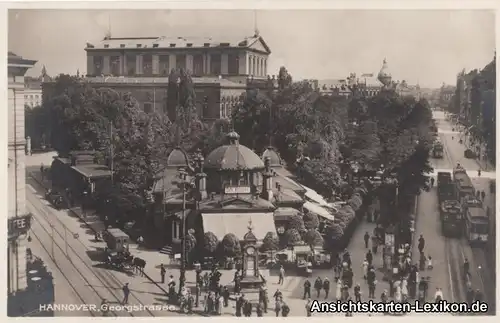 Hannover Georgstraße mit Cafe "Kröpcke" - Foto AK