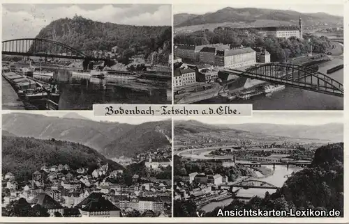 Tetschen-Bodenbach 4 Bild AK Panorama