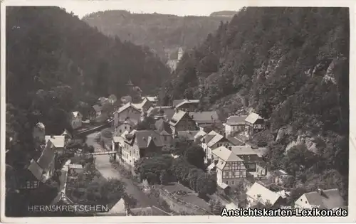 Herrnskretschen Panorama - Foto AK