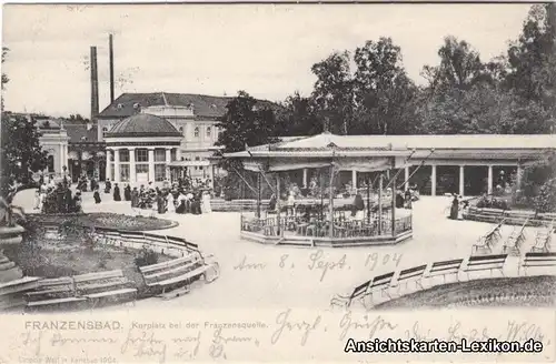 Franzensbad Kurplatz bei der Franzenquelle