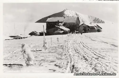 Postcard Petzer Pec pod Sněžkou Wiesenbaude im Winter - Foto AK 1933