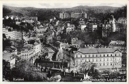 Postcard Karlsbad Karlovy Vary Panorama 1939