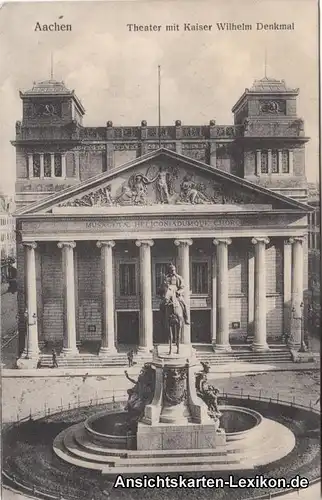 Aachen Theater mit Kaiser Wilhelm Denkmal
