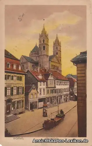 Worms Marktplatz mit Geschäften