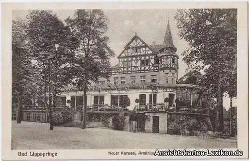Ansichtskarte Bad Lippspringe Neuer Kursaal - Arminius Kurpark 1922
