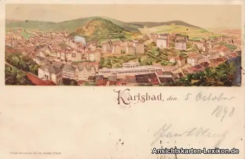 Postcard Karlsbad Karlovy Vary Panorama 1898