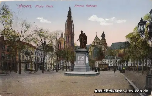 Antwerpen Verte Platz mit Rubens-Denkmal (Place Verte)