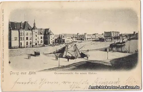 Ansichtskarte Köln Gesamtansicht des neuen Hafens 1904