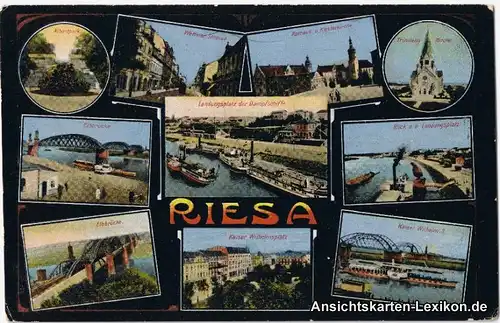 Riesa Mehrbild AK ua Wettiner Straße