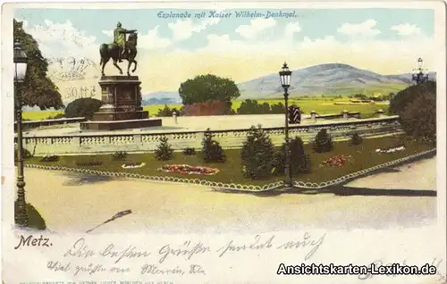 Metz Esplanade mit Kaiser Wilhelm-Denkmal