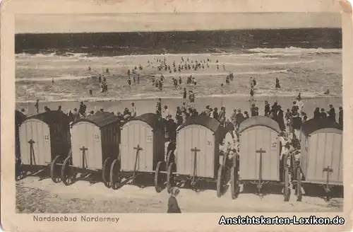 Norderney Strand mit Umkleidewagen