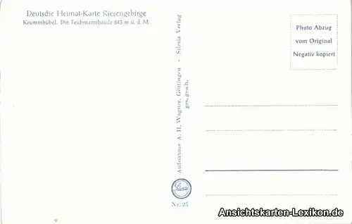 Brückenberg Teichmannbaude - Foto AK