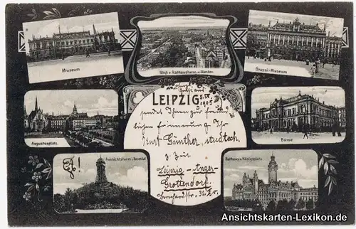 Leipzig Mehrbild AK ua Börse und Augustusplatz