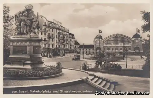 Basel Bahnhofplatz - Foto AK