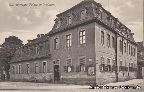 Weimar Das Wittums-Palais Straßenpartie Ansichtskarte 1917