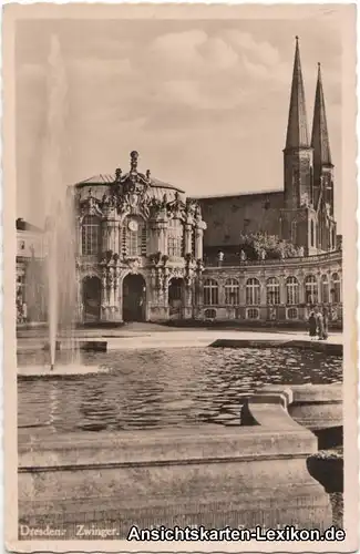 Ansichtskarte Dresden Altstadt Zwinger. Sophienpavillon mit Sophienkirche 1938