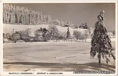 Rehefeld Altenberg Foto Ansichtskarte Jägerhof und Jagdschloss - Foto AK 1934