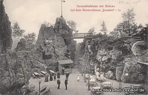 Königswartha Aussichtsfelsen mit Brücke auf dem Nonnenfe