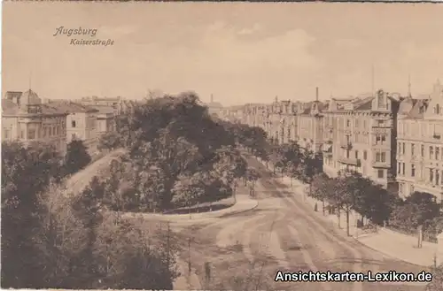 Ansichtskarte Augsburg Kaiserstraße c1917