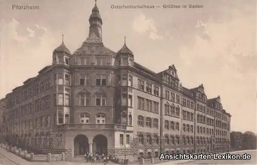 Pforzheim Osterfeldschulhaus und Straße